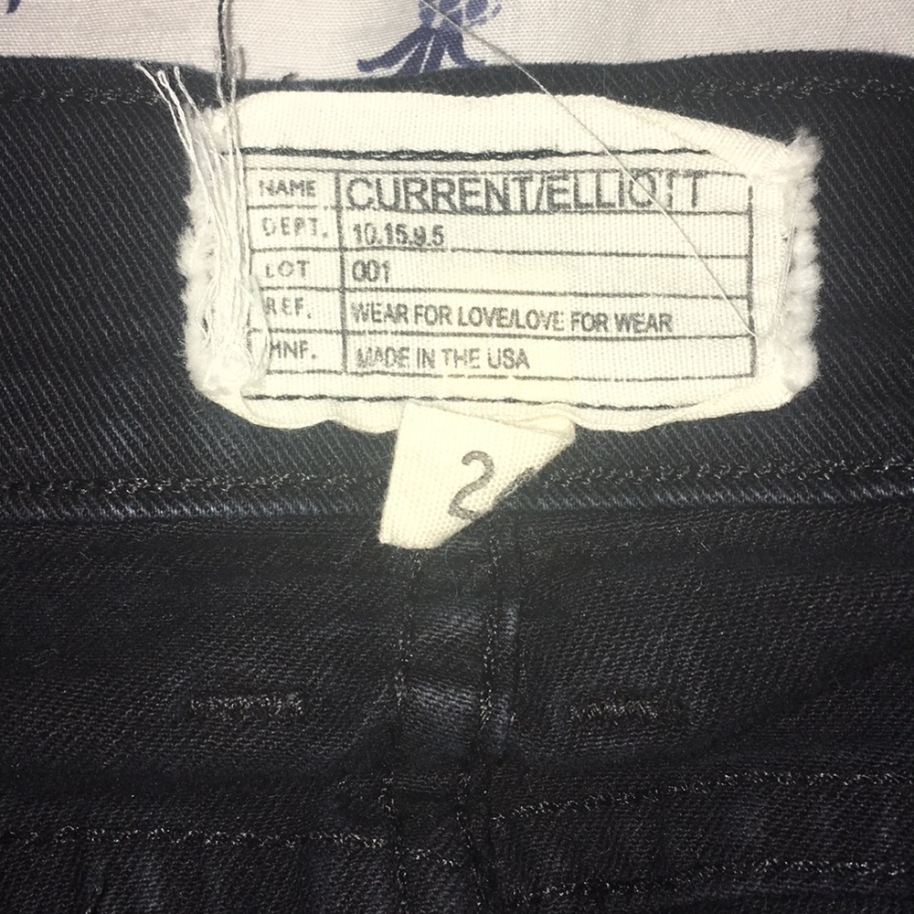 Current Elliot black pocket jeans.